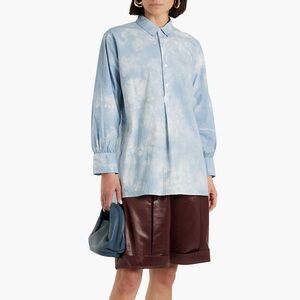 NILI LOTAN Ambroise tie-dyed crinkled cotton tunic small